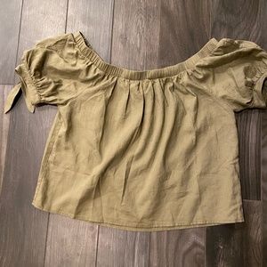 NEW! Off the Shoulder Olive Green Blouse